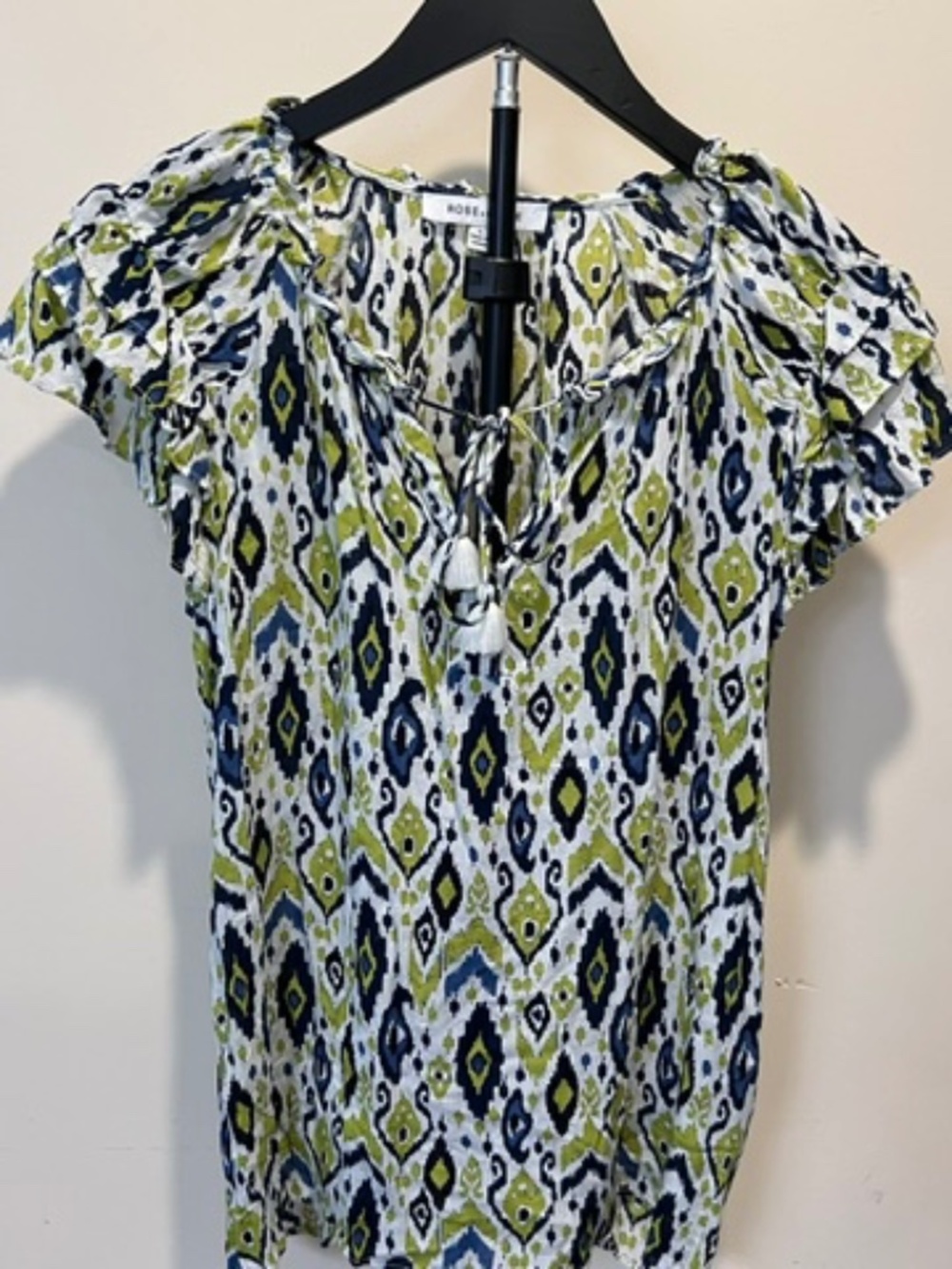 Ikat-Print Blouse by Rose & Olive NWOT